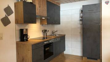 Fridge, microwave, dishwasher, coffee/tea maker