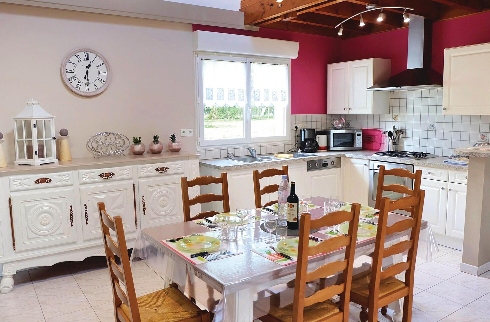 Fridge, dishwasher, cookware/dishes/utensils