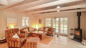 Televisión y chimenea