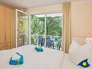 1 slaapkamer, een kluis op de kamer, wifi, beddengoed