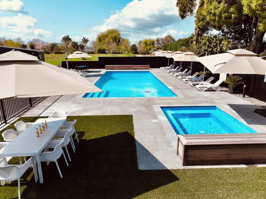 Outdoor pool, open 9:00 AM to 7:00 PM, pool umbrellas, sun loungers