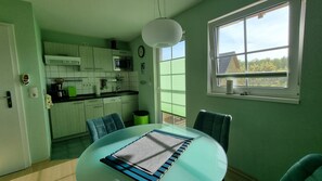 Fridge, microwave, dishwasher, high chair