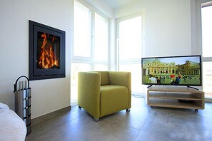Flachbildfernseher, Kamin