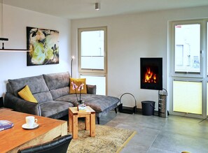 Flat-screen TV, fireplace - Luxury Apartment - Baabe beach villa 158481 Luxury apartment with sea views (Baabe)