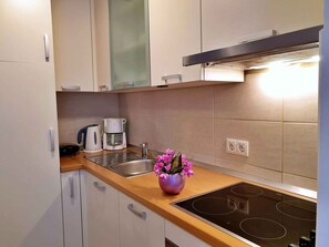 Fridge, oven, stovetop, coffee/tea maker - Holiday apartment with air conditioning and barbecue facilities (Čižići)