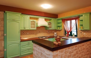 Kühlschrank, Mikrowelle, Herdplatte, Geschirrspüler