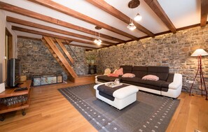 TV, fireplace - Gorgeous home in Poljane with sauna (Poljane)