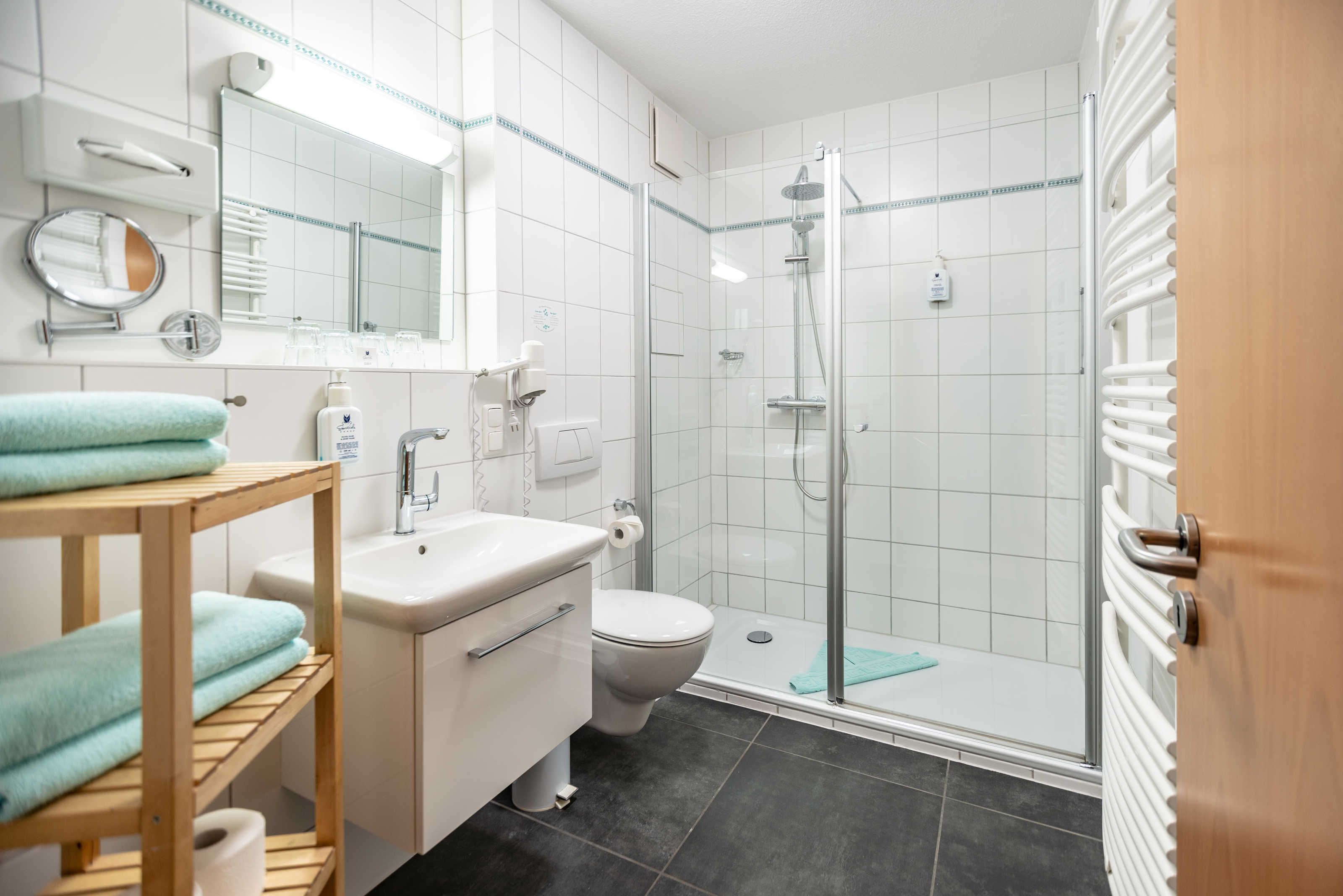 Hair dryer, towels