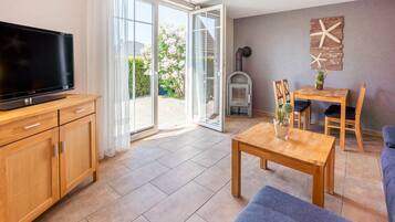 Televisión, chimenea