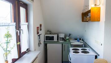 Fridge, microwave, oven, highchair