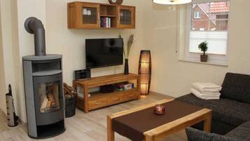 Flachbildfernseher, Kamin, Videospiele