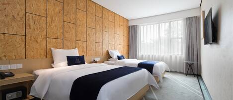 デラックス ツインルーム | 高級寝具、セーフティボックス (室内)、遮光カーテン、防音設備