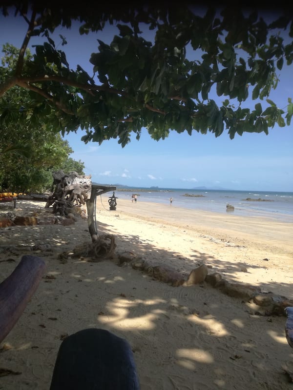 On the beach, sun-loungers, snorkelling, beach bar