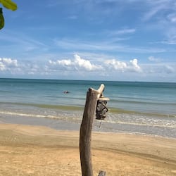 On the beach, sun-loungers, snorkelling, beach bar