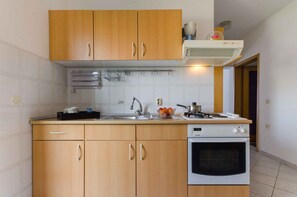 Fridge, oven, stovetop, coffee/tea maker