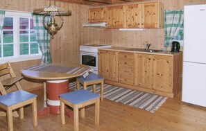 Fridge, stovetop, coffee/tea maker, cookware/dishes/utensils