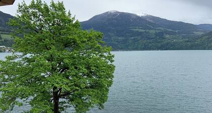 A lake house with its own beach right on the lake