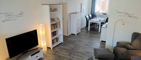 TV, DVD player, stereo