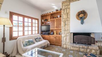 TV, fireplace, DVD player