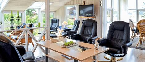 Télévision, cheminée, lecteur de DVD