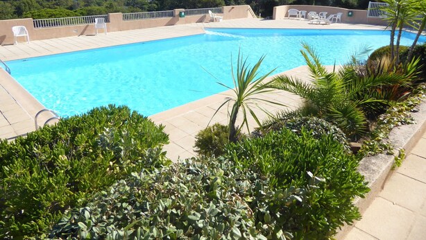 A swimming pool with a view of the sea and hills. - House - House btw. Cogolin and St. Tropez (Cogolin)