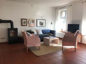 Televisión, chimenea