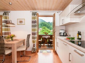 Fridge, microwave, dishwasher