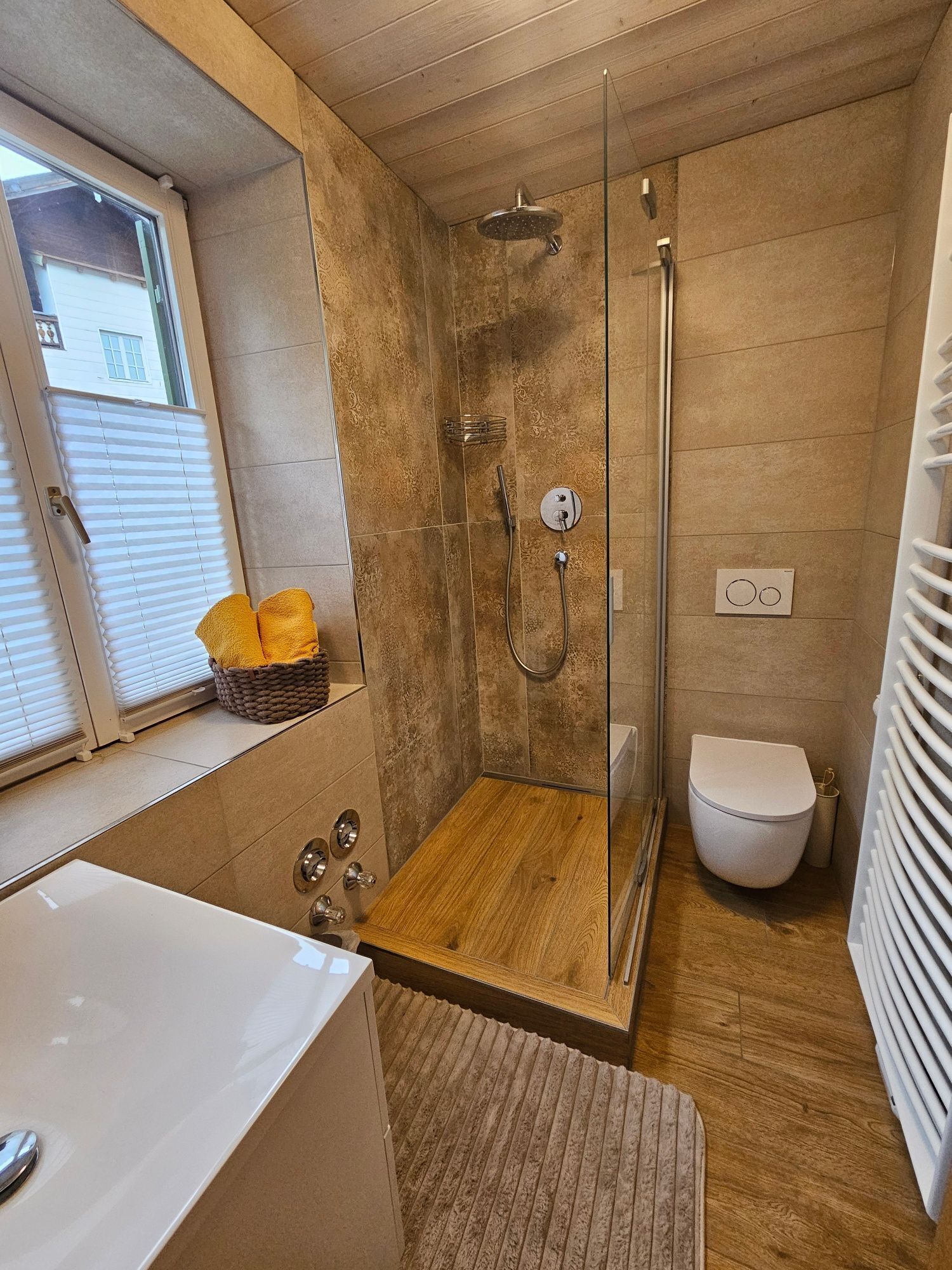 Douche, serviettes fournies