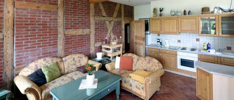 Fridge, microwave, oven