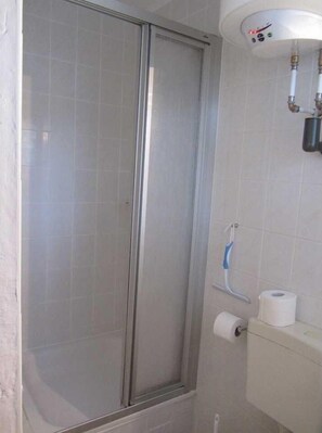 Shower, soap, toilet paper