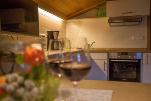 Fridge, microwave, oven, highchair