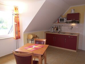 Fridge, microwave, coffee/tea maker, electric kettle