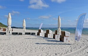 On the beach, fishing