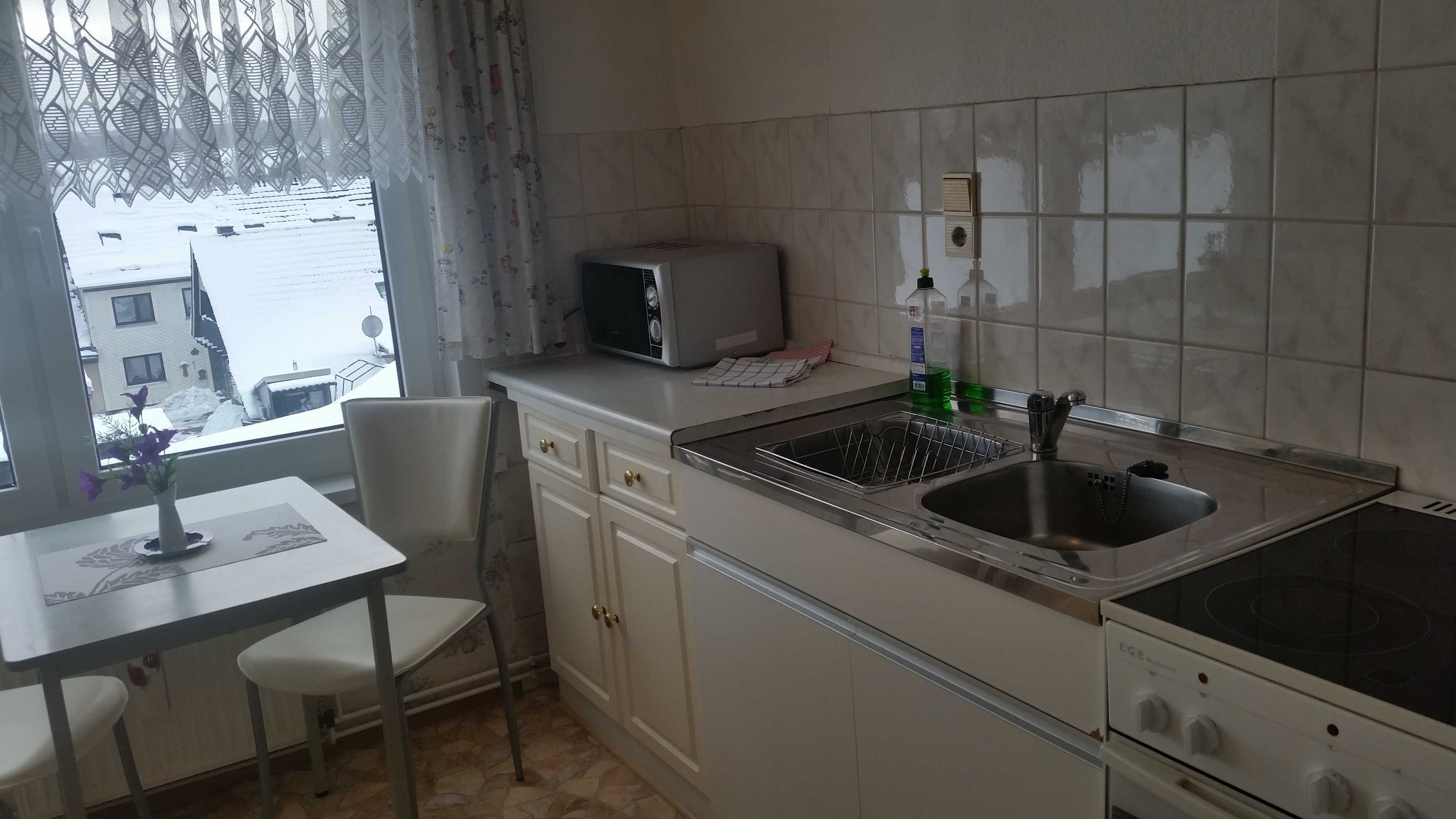 Fridge, microwave, oven