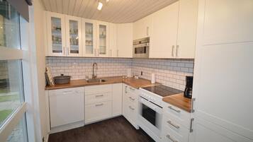 Fridge, microwave, stovetop, dishwasher