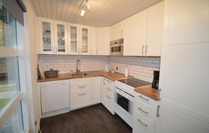 Kühlschrank, Mikrowelle, Herdplatte, Geschirrspüler
