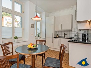 Fridge, microwave, dishwasher, coffee/tea maker