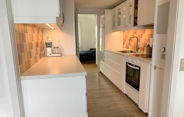 Kühlschrank, Mikrowelle, Herdplatte, Geschirrspüler