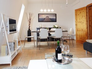 Apartment, 3 Bedrooms (Familienkoje) | Living area | TV, table tennis, stereo - Intercontinental Family Home - North American Mediterranean Vacation Rentals (Hasselberg)