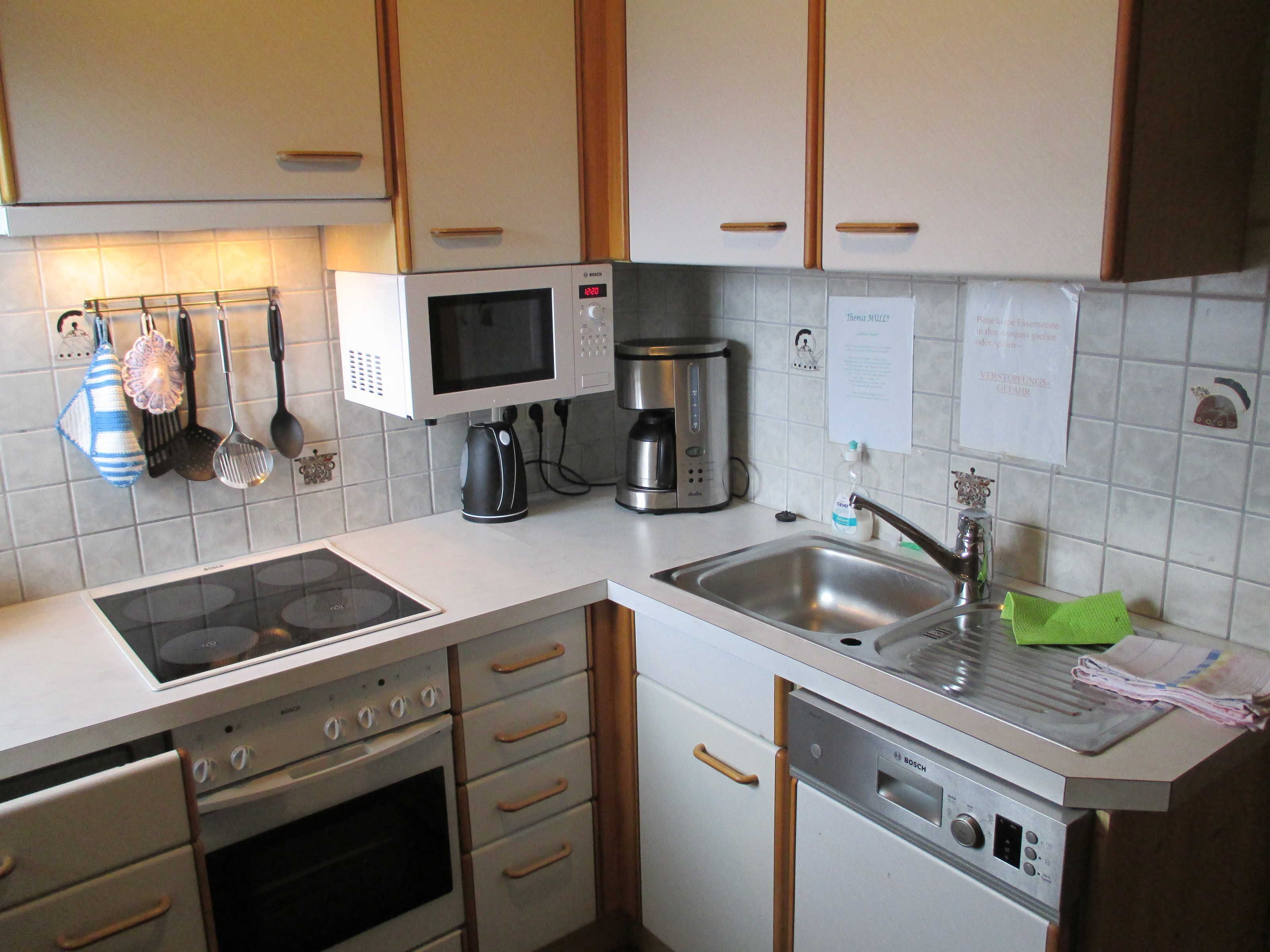 Microwave, oven, dishwasher, high chair