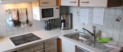 Microwave, oven, dishwasher, high chair