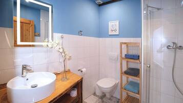 Dusche, Haartrockner, Handtücher