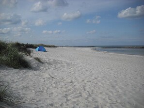 Ubicación cercana a la playa y tumbonas