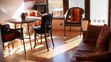 Fernseher, DVD-Player, Bücher