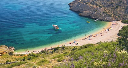 Holiday apartment with air conditioning, washing machine and barbecue facilities
