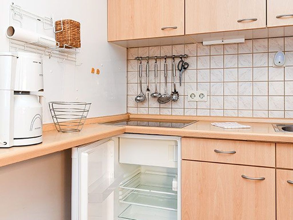Fridge, microwave, coffee/tea maker, electric kettle