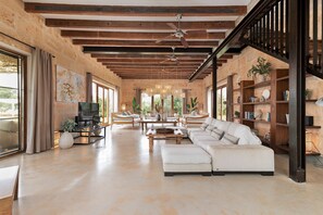 TV - Son Coranta stylish holiday house with pool in a quiet and natural setting in Campos (Campos)