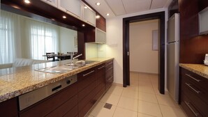 Apartemen, 1 kamar tidur | Dapur pribadi | Lemari es, microwave, kompor, dan ketel listrik