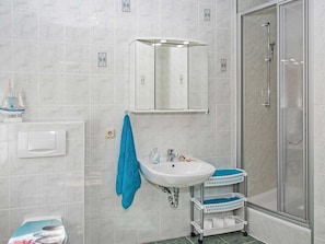 Shower, soap, toilet paper