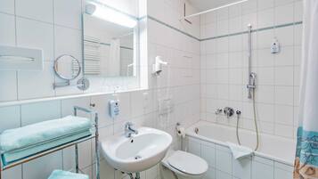 Hair dryer, towels